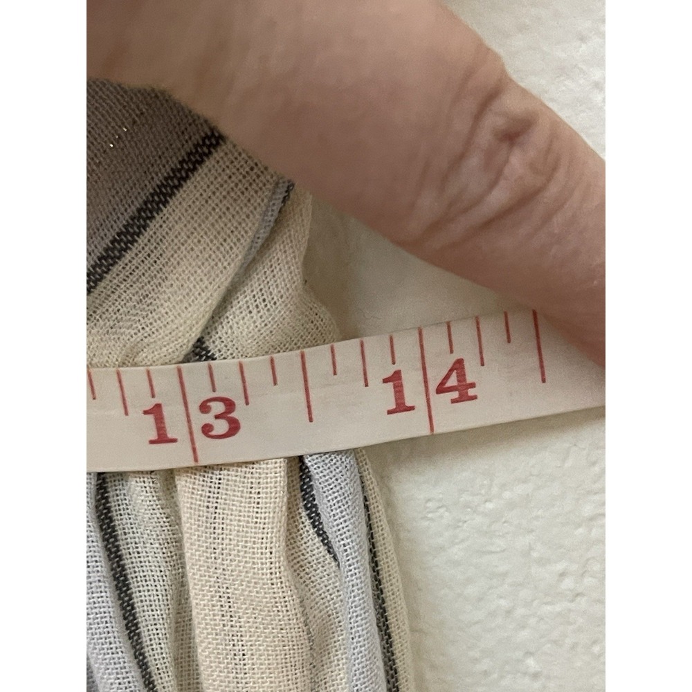 ZIMMERMANN Tiered Maxi Dress Cotton Tie Strap Natural Blue Metallic Stripe S - Picture 15 of 16